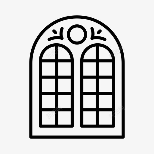 修道院窗户饰面哥特式图标svg_新图网 https://ixintu.com 修道院窗户 哥特式 饰面