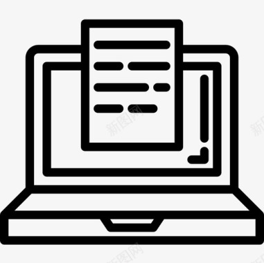 笔记本电脑数字营销96线性图标图标