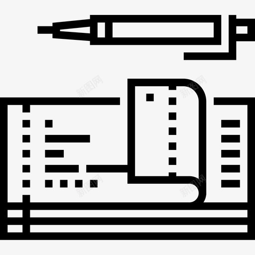 支票簿银行54直线图标svg_新图网 https://ixintu.com 支票簿 直线 银行
