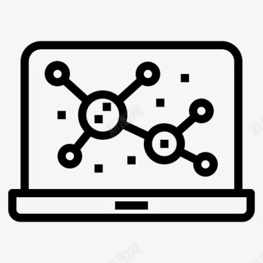 笔记本电脑化学39线性图标图标