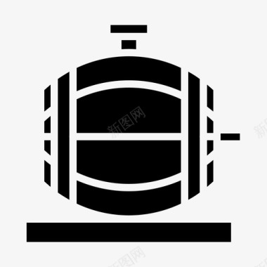 啤酒桶53号酒吧固体图标图标