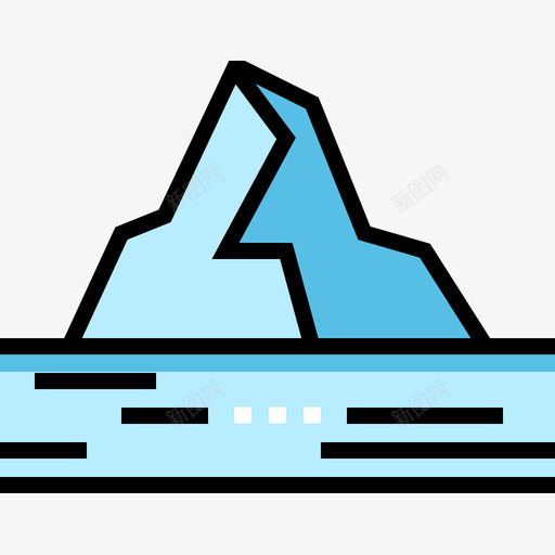 冰山193号天气线性颜色图标svg_新图网 https://ixintu.com 193号天气 冰山 线性颜色