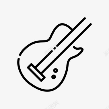 古典吉他摇滚乐12线性图标图标