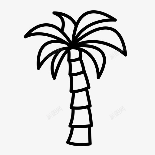 棕榈树海滩夏季图标svg_新图网 https://ixintu.com 夏季 度假 棕榈树 海滩 海滩图标 热带