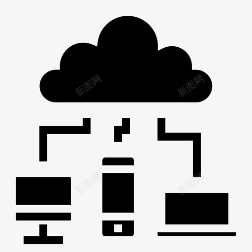 云计算连接图标svg_新图网 https://ixintu.com 共享 技术 移动 计算 计算机 连接