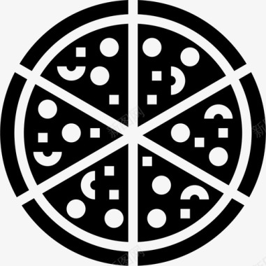 披萨快餐52填充图标图标