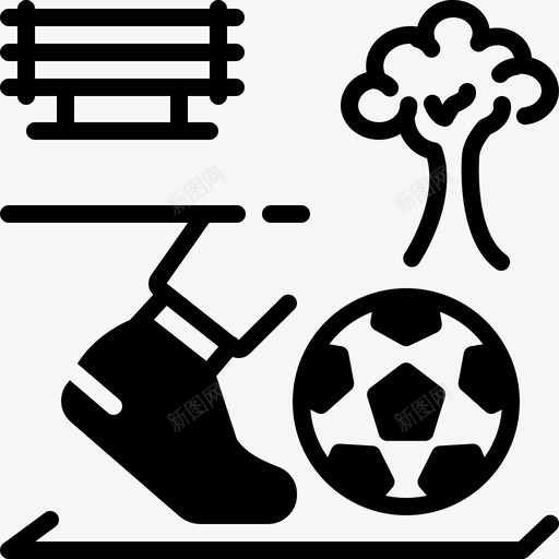 娱乐区活动长凳图标svg_新图网 https://ixintu.com 娱乐区 活动 足球 踢球 运动 长凳