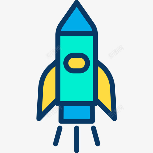 火箭太空99线性颜色图标svg_新图网 https://ixintu.com 太空 火箭 线性 颜色