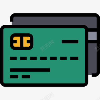 借记卡银行和金融30线性彩色图标图标