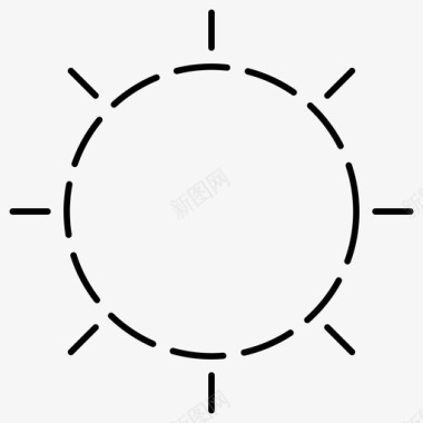 太阳天气虚线图标图标