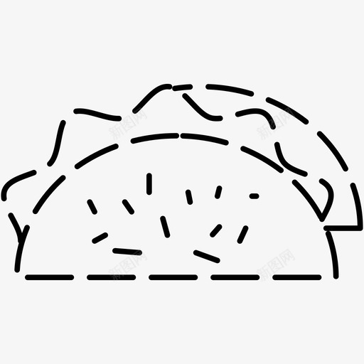三明治快餐玉米卷图标svg_新图网 https://ixintu.com 2个 三明治 图标 快餐 玉米 虚线 食物