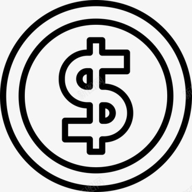 货币数字营销96线性图标图标