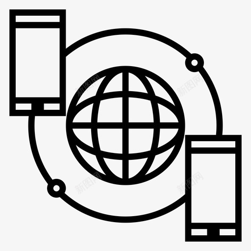 连接移动网络图标svg_新图网 https://ixintu.com 电话 移动 网络 连接