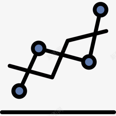 分析图表和图表4线性颜色图标图标