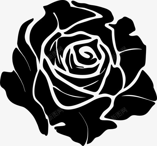 玫瑰美丽盛开图标svg_新图网 https://ixintu.com 植物 玫瑰 盛开 美丽 花园