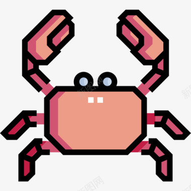 螃蟹杂59线形颜色图标图标