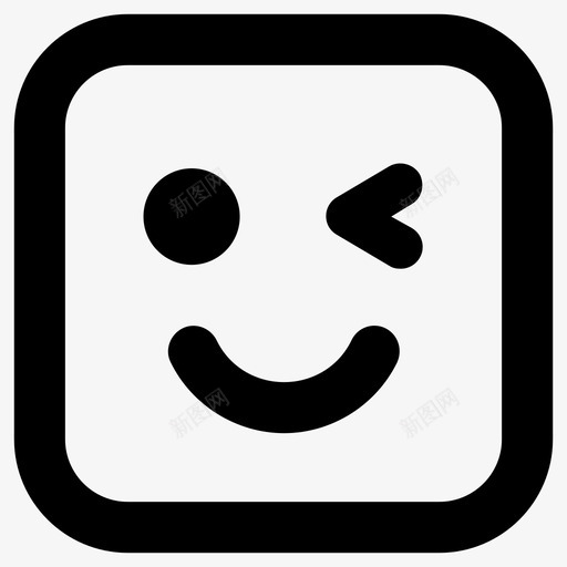 表情符号有趣好玩图标svg_新图网 https://ixintu.com 好玩 有趣 眨眼 笑脸 符号 表情