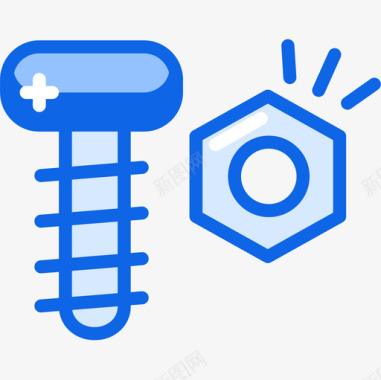 螺钉构造99蓝色图标图标