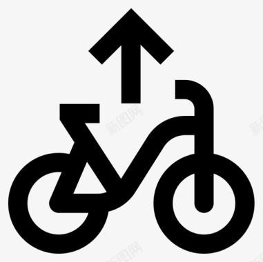 自行车道公共交通轮廓图标图标