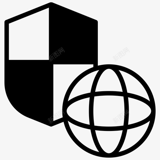 保护全球互联网图标svg_新图网 https://ixintu.com 互联网 保护 全球 安全 犯罪 盾牌 雕文 预防