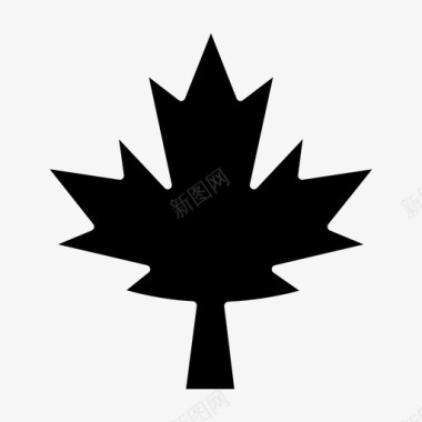 加拿大叶枫叶加拿大实心雕文图标图标