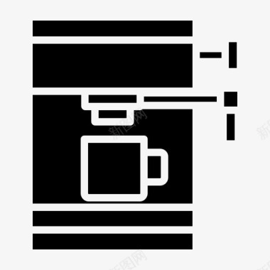 咖啡机96号咖啡厅实心图标图标