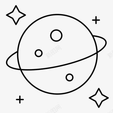 行星土星空间图标图标