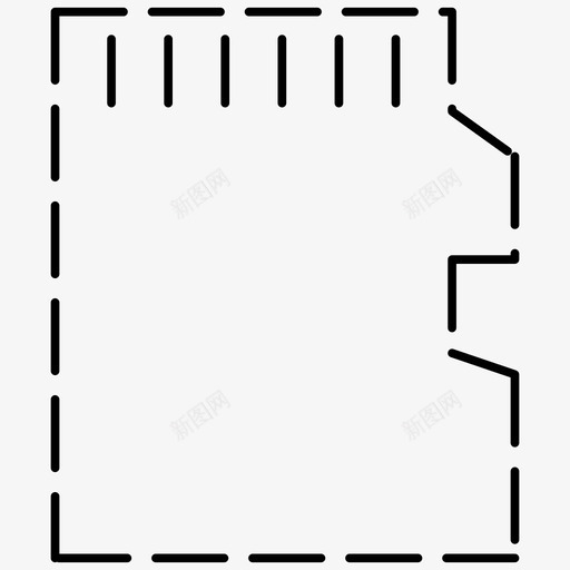 sd卡存储卡记忆棒图标svg_新图网 https://ixintu.com sd卡 存储卡 电子产品虚线图标 记忆棒