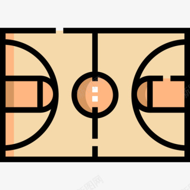 篮球场杂项59线性颜色图标图标