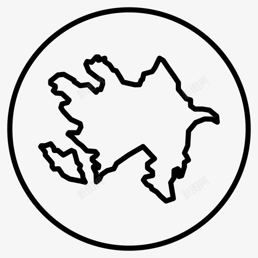 阿塞拜疆地图巴库里海图标svg_新图网 https://ixintu.com 国家 巴库 里海 阿塞拜疆地图