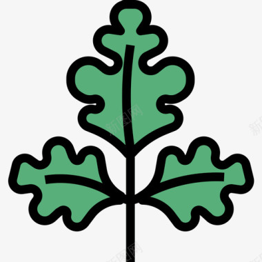 欧芹2号草本植物原色图标图标