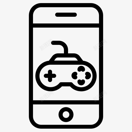 智能手机游戏61线性图标svg_新图网 https://ixintu.com 智能手机 游戏61 线性