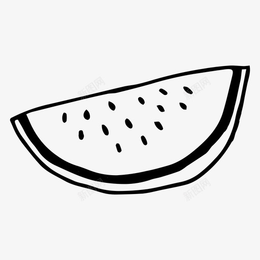 西瓜浆果水果图标svg_新图网 https://ixintu.com 手绘 水果 浆果 素描 西瓜 黑白西瓜