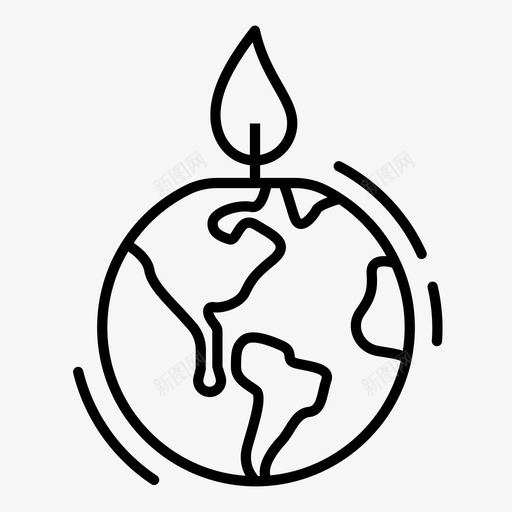 全球变暖燃烧蜡烛图标svg_新图网 https://ixintu.com 全球 变暖 图标 地球 气候变化 燃烧 生态 线图 蜡烛 融化