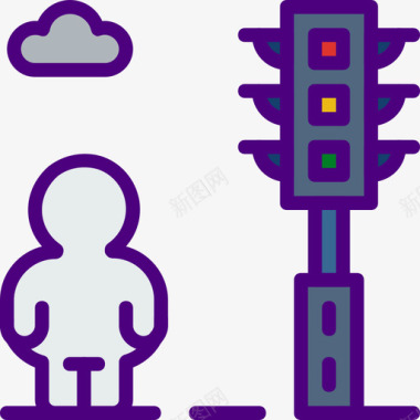 交通灯城市第二卷线性颜色图标图标