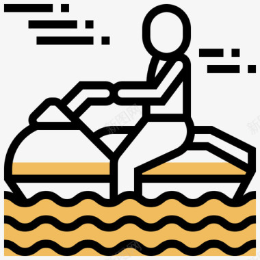 摩托艇救生员和紧急服务2黄影图标图标
