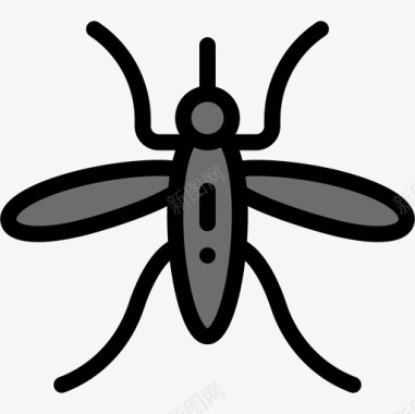 蚊子昆虫12线状颜色图标图标