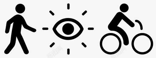 注意行人小心骑车人图标svg_新图网 https://ixintu.com 城市 小心 步行 注意 行人 骑车人
