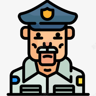 警察法律公正4线性颜色图标图标
