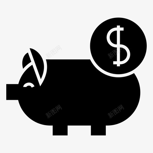 储蓄钱猪图标svg_新图网 https://ixintu.com 储蓄 存钱罐 猪 金融黑暗 钱