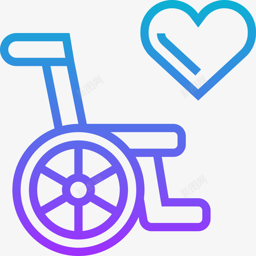 轮椅慈善元素3梯度图标svg_新图网 https://ixintu.com 慈善元素3 梯度 轮椅