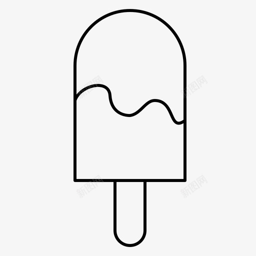 冰棒海滩奶油图标svg_新图网 https://ixintu.com 冰棒 冰淇淋 夏天 奶油 海滩 细线