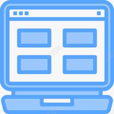 图像笔记本电脑浏览器5蓝色图标图标