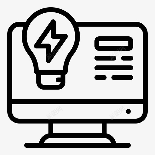 网站创意灯泡电脑图标svg_新图网 https://ixintu.com 原型 灯泡 电脑 网站创意 闪光灯