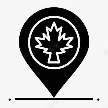 地图加拿大叶图标图标