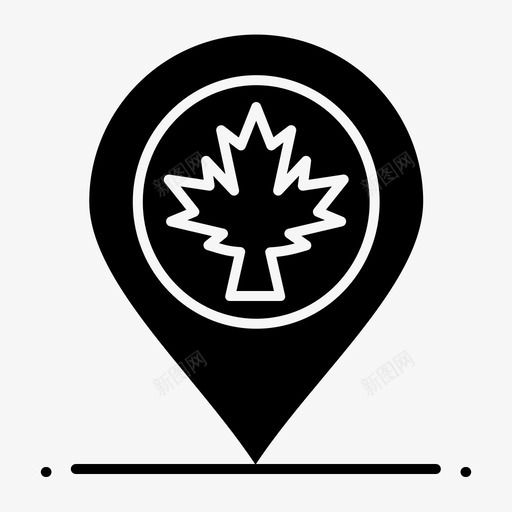 地图加拿大叶图标svg_新图网 https://ixintu.com 位置 加拿大 地图 字形 实心