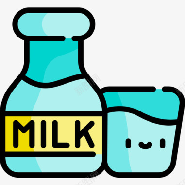 牛奶农业19原色图标图标