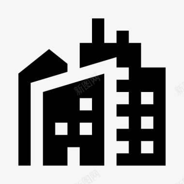 城市建筑物住宅图标图标