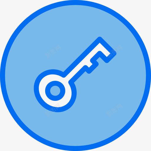 钥匙营销92蓝色图标svg_新图网 https://ixintu.com 营销 蓝色 钥匙