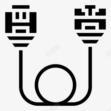 Lan连接器类型4字形图标图标